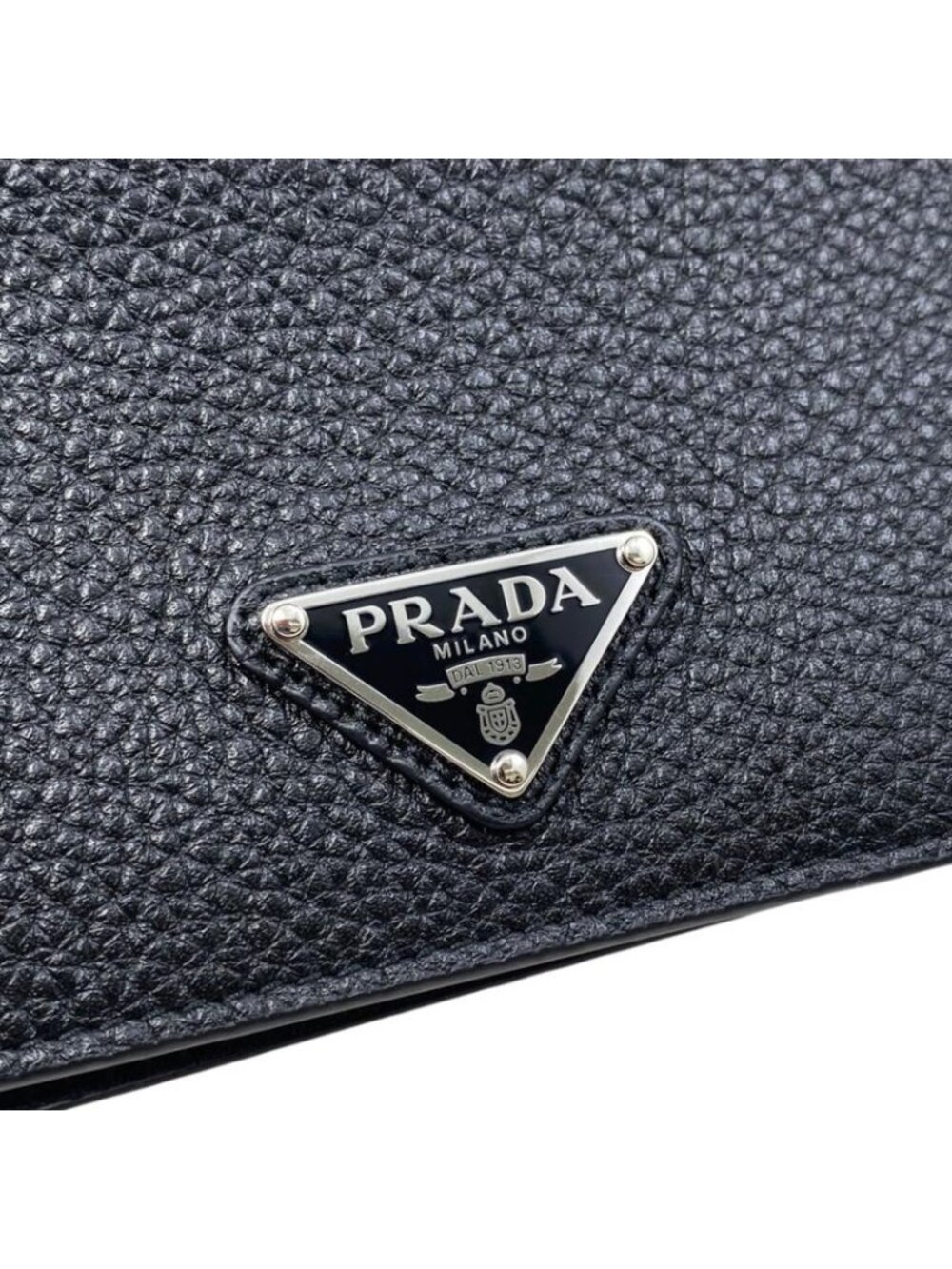 Prada Card Case Passport Calf Leather Triangle Logo - Picture 5 of 9